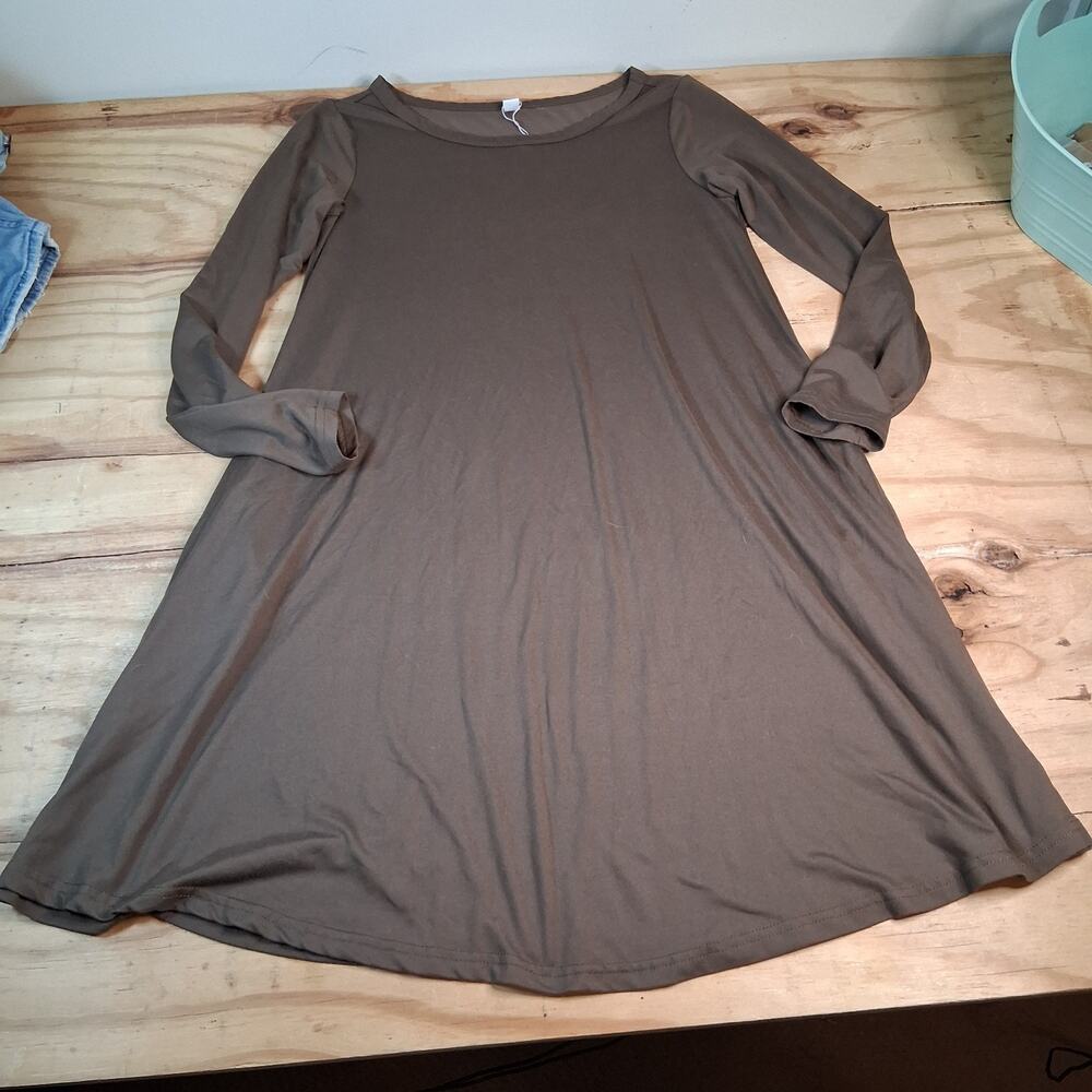 Your Style Womens Mini Dress Sz S Brown Long Sleeve Fall Thanksgiving Dress